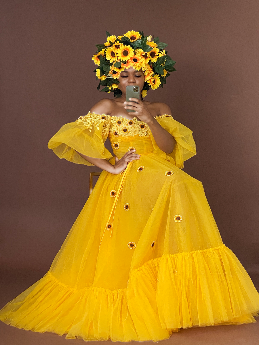 Sunflower gown top