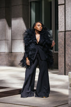 Load image into Gallery viewer, Business in front, Party in the back Black Tulle Power Suit