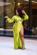 Load image into Gallery viewer, Business in front, Party in the back Neon Sequins Birthday Dress