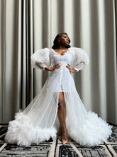 Load image into Gallery viewer, Sequins Veined Tulle Dress in White