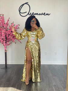 Custom Birthday Dress in Gold