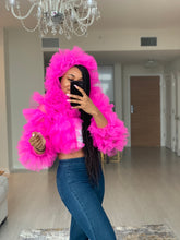 Load image into Gallery viewer, Tulle crop hooded jacket