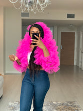 Load image into Gallery viewer, Tulle crop hooded jacket