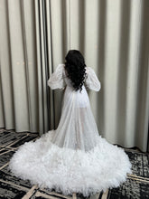 Load image into Gallery viewer, Sequins Veined Tulle Dress in White