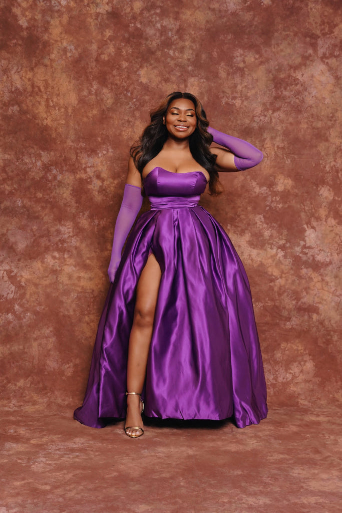 Party Romance Purple Satin Dress
