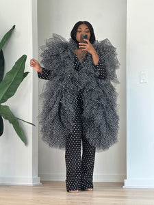 Black Polkadot Power Suit