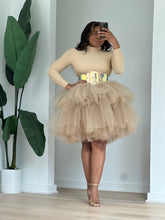 Load image into Gallery viewer, Nude Mini Orchid Turtleneck Skirt Set
