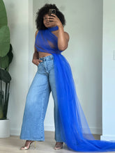 Load image into Gallery viewer, Azure Mirage Draped Tulle Top
