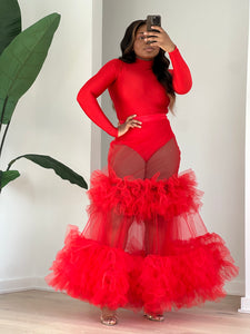 Tiered tulle skirt set with a twist