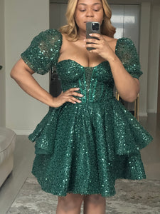 Emerald Sequins Dress