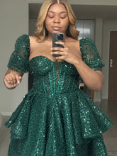 Load image into Gallery viewer, Emerald Sequins Dress
