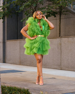 Green Peacock Tulle Dress