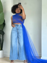Load image into Gallery viewer, Azure Mirage Draped Tulle Top
