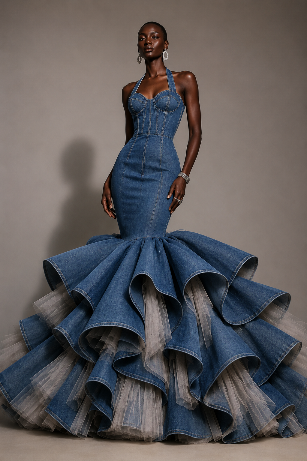 Denim Dynasty Gown – Oyemwen