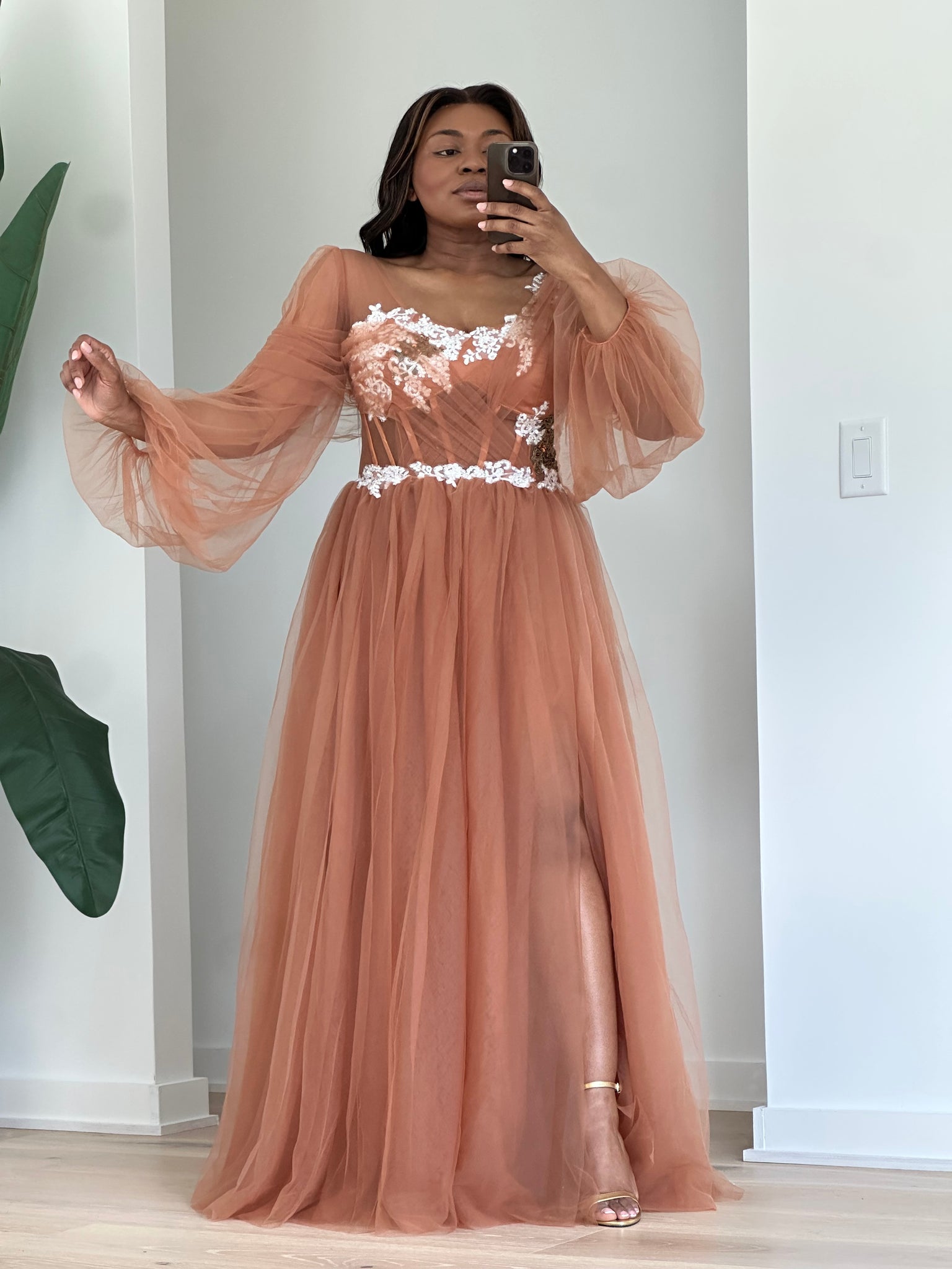 brown goddess dress Goddess Dress, Romantic Maxi Dress, Cottagecore Dress, Bohemian Dress, Puffy 3/4 sleeve, D6282 LotusTraders 3X Amber Rust