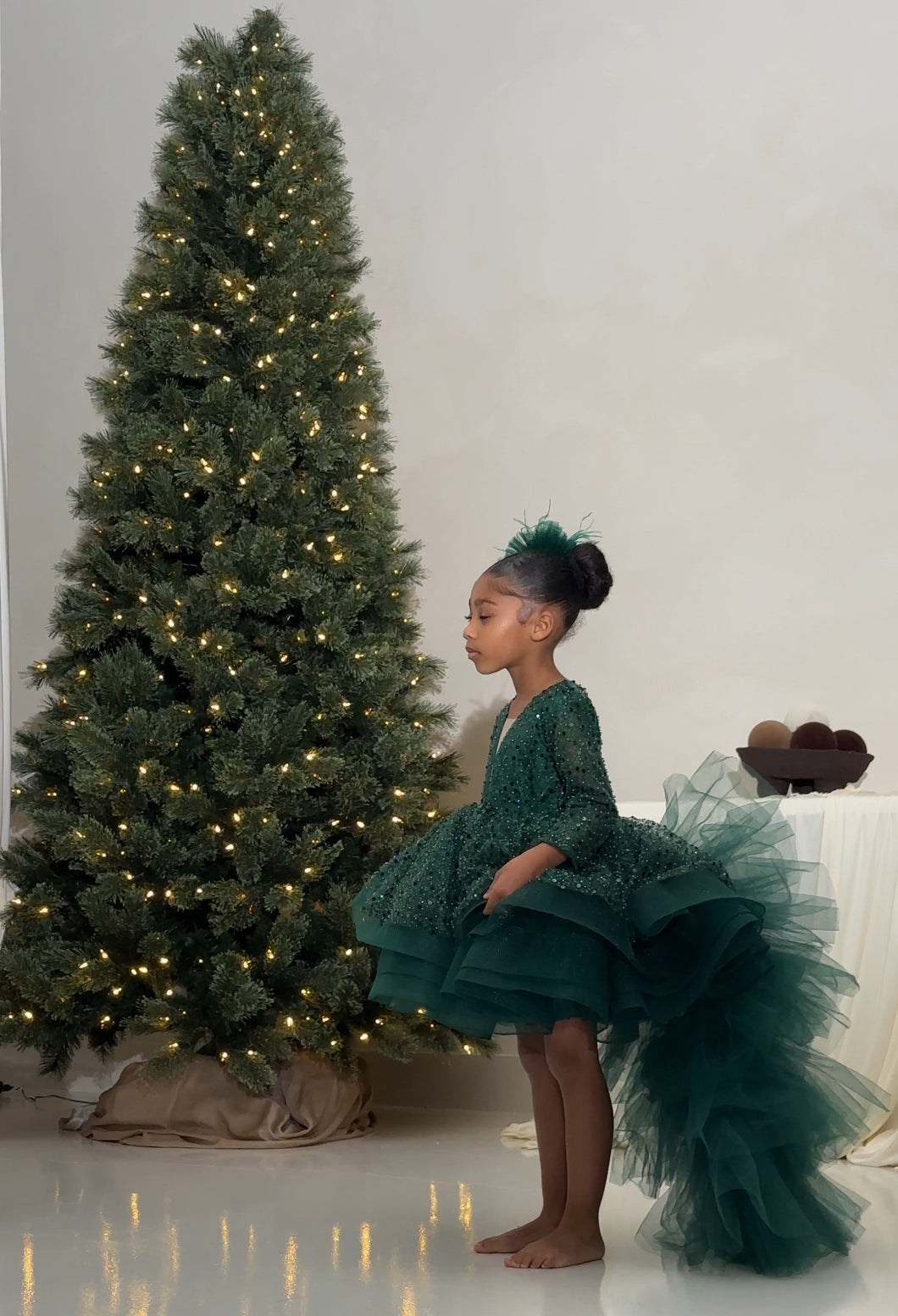 Custom made kids Emerald dress