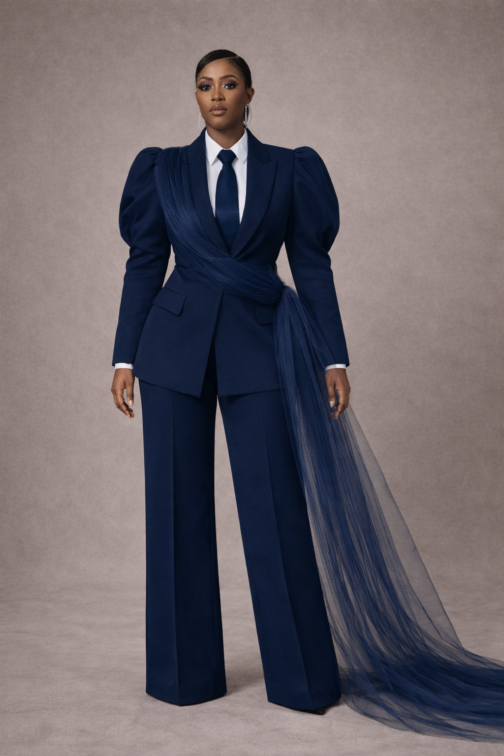 マルベル　Tulle　Bow　Onepiece　バレッタセットS ② The Sovereign Tulle Power Suit – Oyemwen
