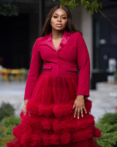 Prefall Red Blazer Dress