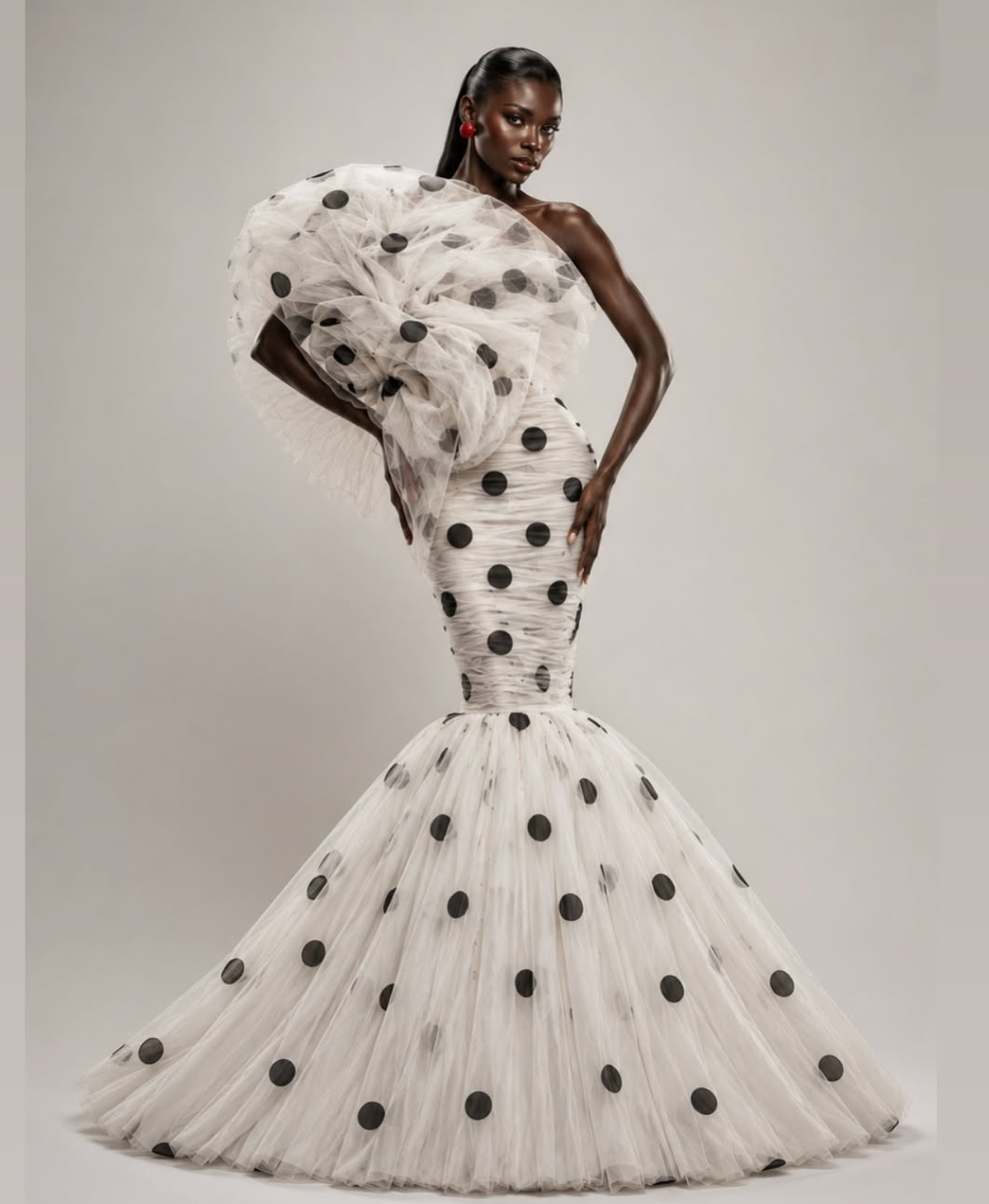 Polka Dot Tulle Mermaid Gown – Oyemwen