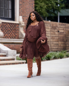 Brown Chiffon Dress