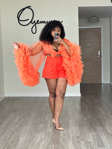 Orange Shorts Suit Set