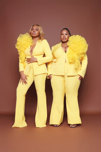 Yellow Tulle Power Suit