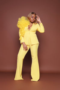 Yellow Tulle Power Suit