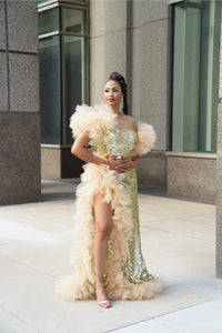Gold Birthday Dress with a Twist Oyemwen Gold Birthday Dress with a Twist Oyemwen