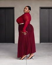 Load image into Gallery viewer, Fall Ruby Turtleneck Sheer Skirt Set
