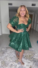 Load and play video in Gallery viewer, Emerald Sequins Dress
