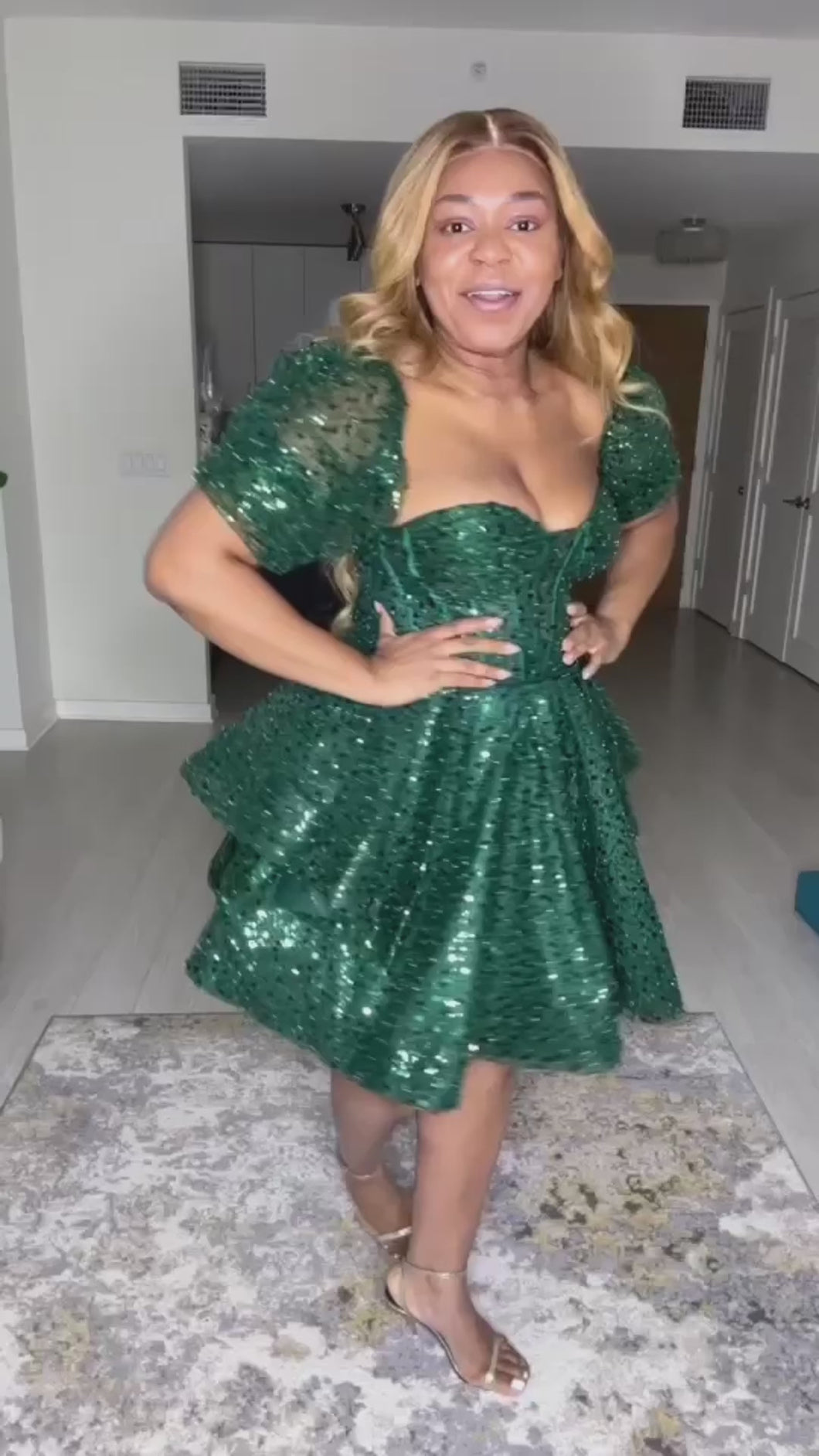 Emerald Sequins Dress
