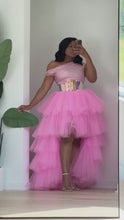 Load and play video in Gallery viewer, Babydoll Pink Orchid Sequins Skirt Set
