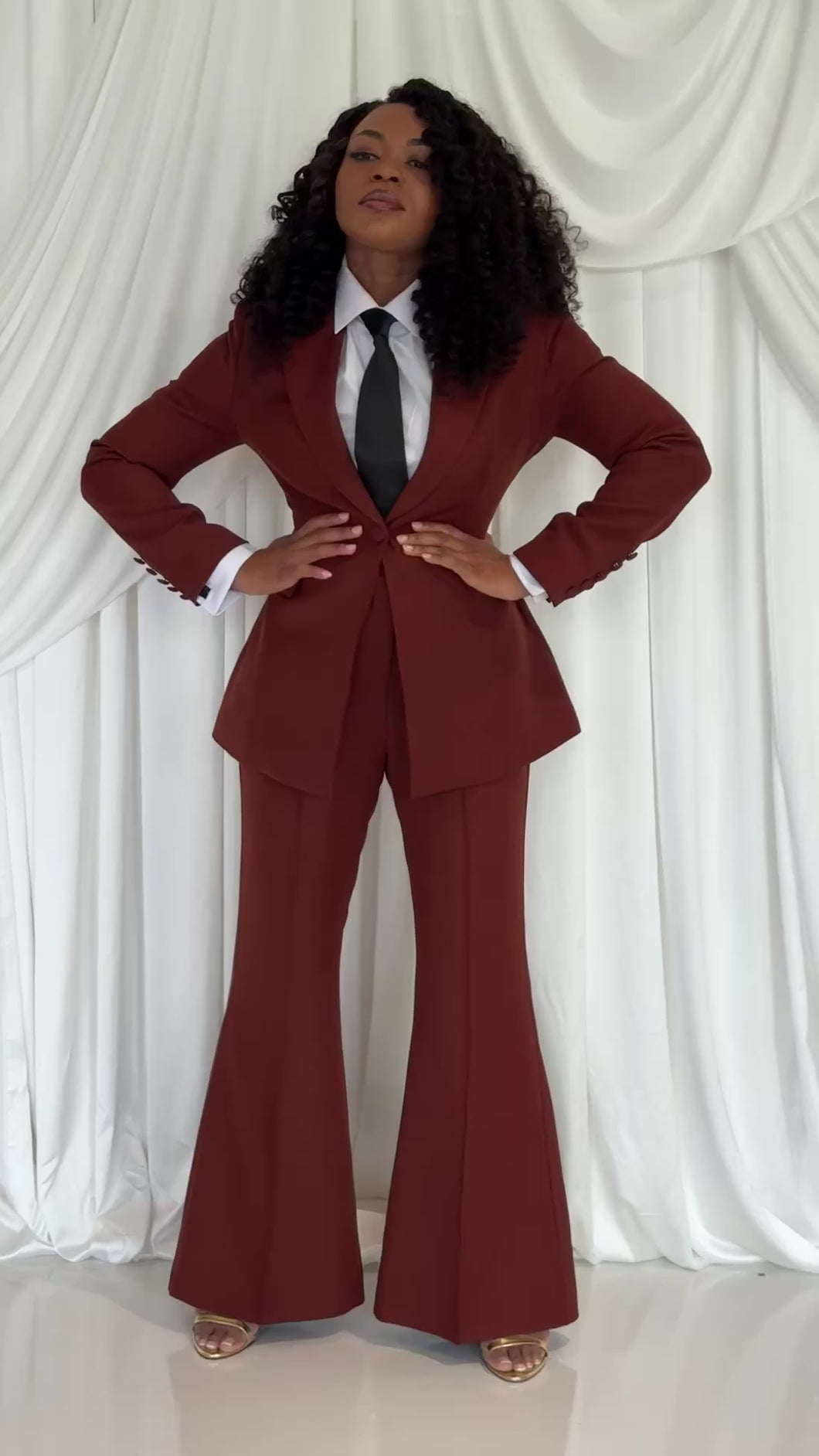 Mocha Brown Power Suit