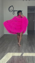 Load and play video in Gallery viewer, Hot Pink Cape Dress
