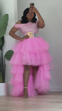 Load and play video in Gallery viewer, Babydoll Pink Orchid Sequins Skirt Set
