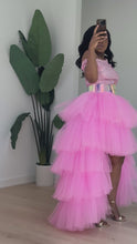 Load and play video in Gallery viewer, Babydoll Pink Orchid Sequins Skirt Set
