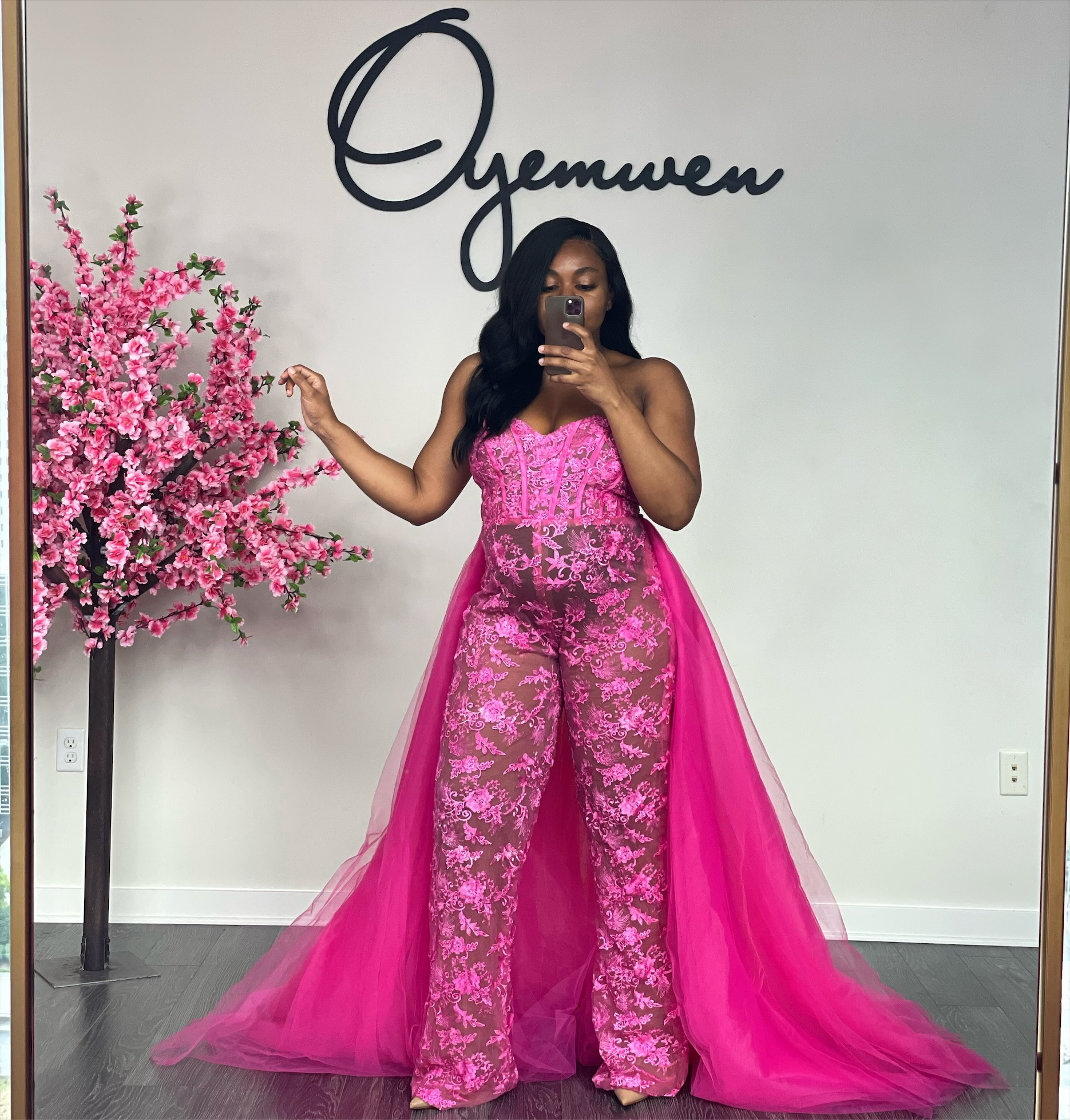 Custom made Lace Overlay Jumpsuit – Oyemwen