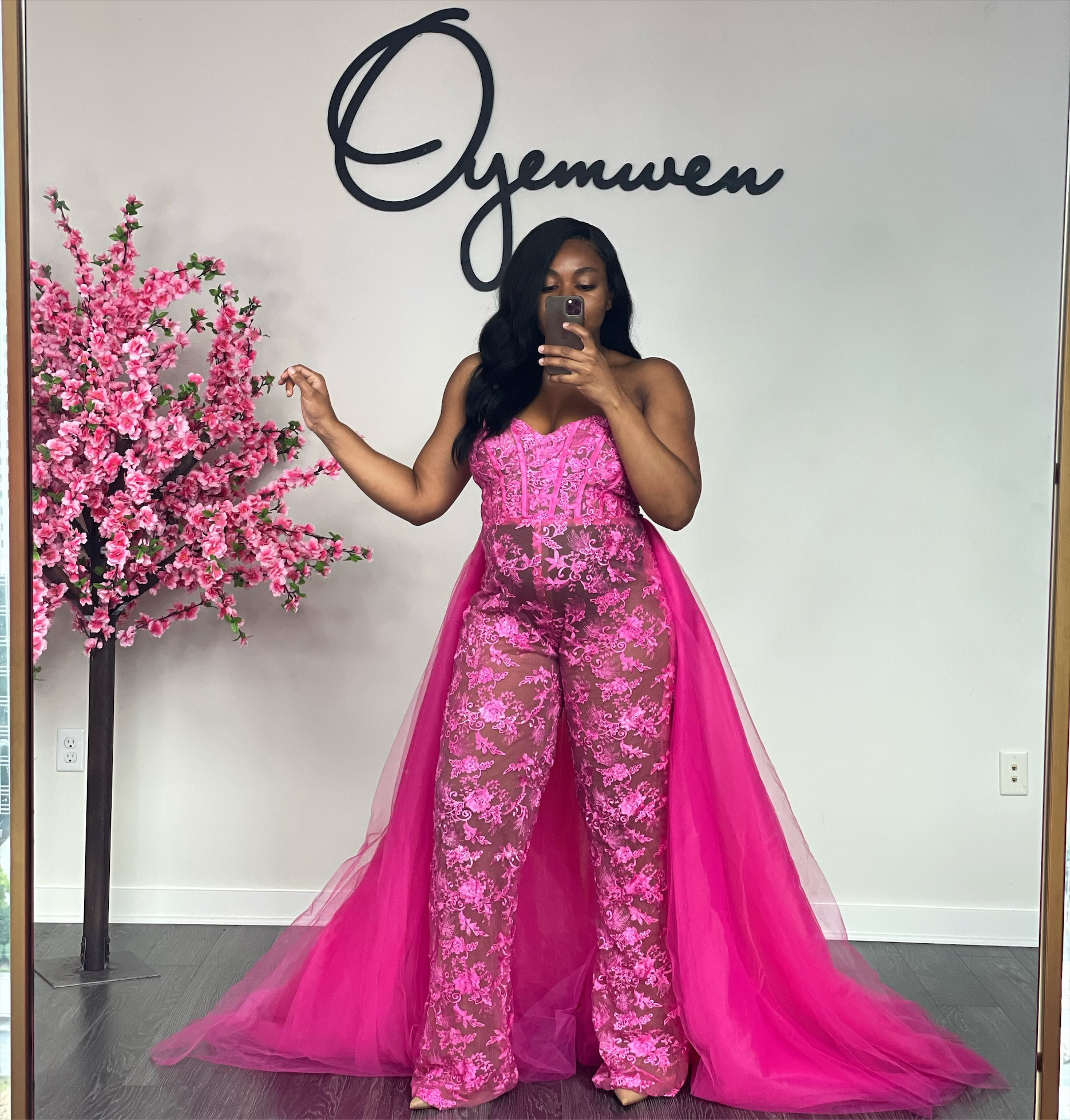 Jumpsuit with skirt overlay plus size best sale