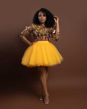 Load image into Gallery viewer, Enchanted Custom Butterfly Mini Skirt Set in Yellow
