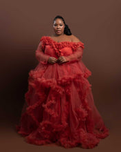 Load image into Gallery viewer, Custom made Autumn Off Shoulder Tulle Robe
