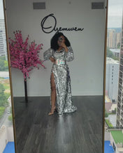 Load and play video in Gallery viewer, Custom Birthday Dress in Silver
