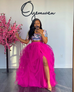 pink full skirt dress Hot Pink Tulle Skirt, High Low Skirt, Tiered Bridal Gown, Formal Maxi Skirt, Photoshoot Skirt, Long Train Skirt, Bridesmaid Skirt,Adult Tutu