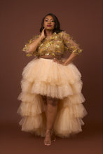 Load image into Gallery viewer, Sparkle Gold Butterfly Skirt Set
