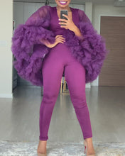 Load and play video in Gallery viewer, Tulle Sleeve Jumpsuit in Purple
