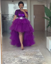 Load and play video in Gallery viewer, Custom made Purple sequins orchid skirt set
