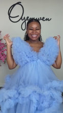 Load and play video in Gallery viewer, Custom Made Tulle Strap Dress in Blue
