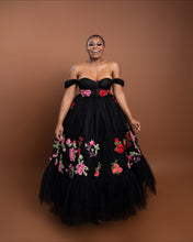Load image into Gallery viewer, Custom Made Rose Garden Dress in Black
