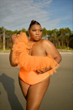 Load image into Gallery viewer, Orange One Shoulder swimsuit
