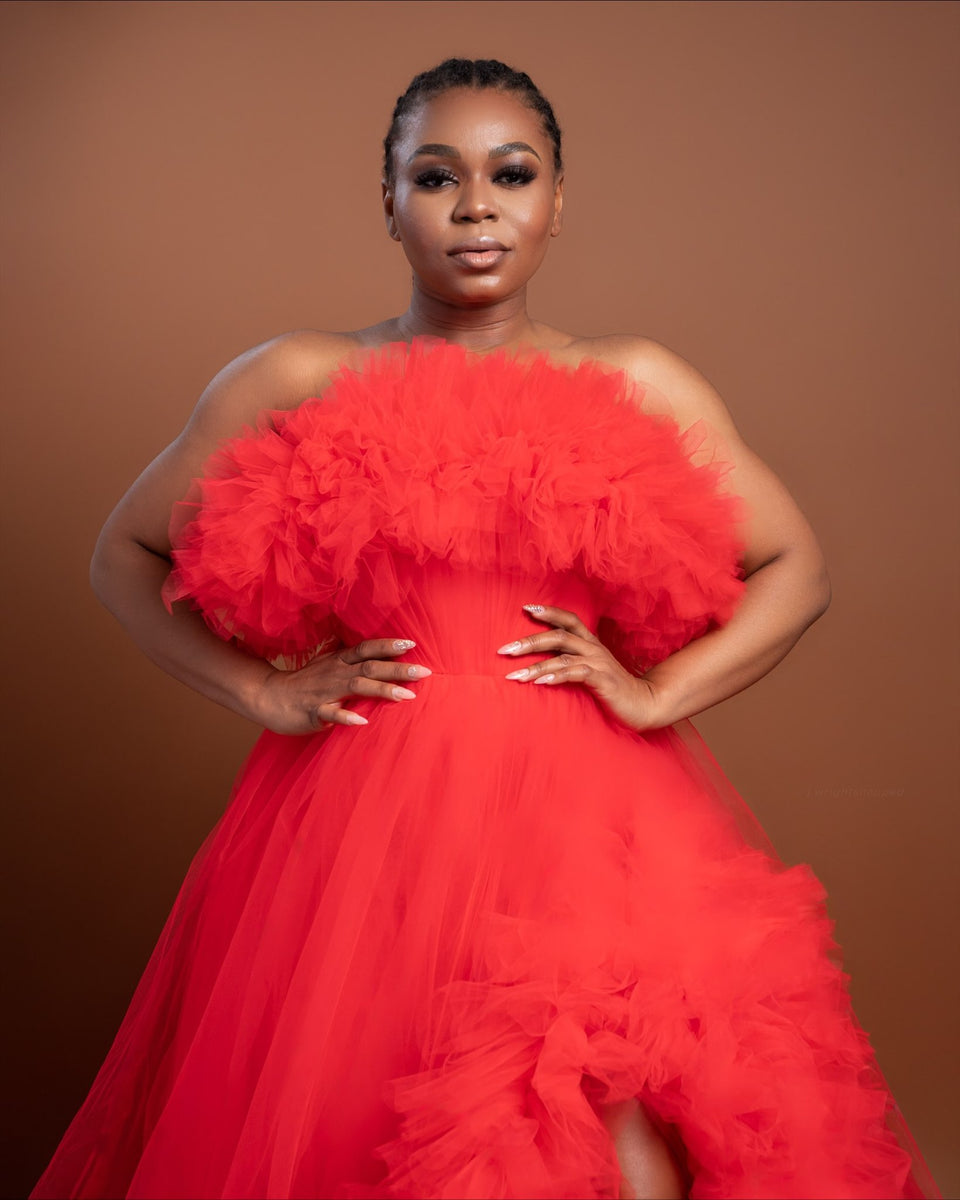 Oyemwen Red Sheer Dress main image 1