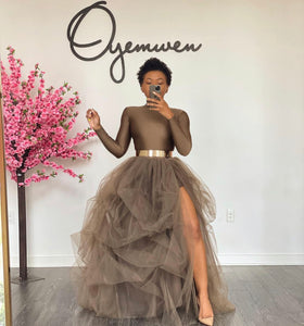 Coco Hi Slit Turtleneck Skirt Set Oyemwen Coco Hi Slit Turtleneck Skirt Set Oyemwen